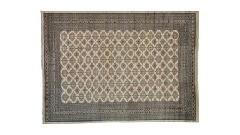 Ivory Bokhara Hand Knotted 100% Wool Oriental Rug