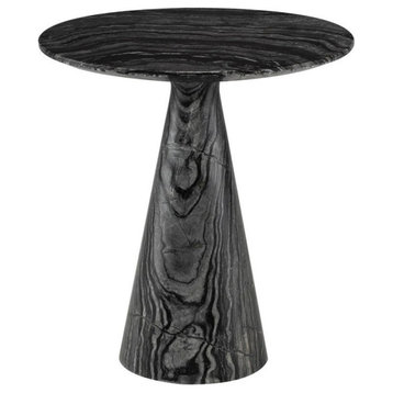 Amina Black Wood Side Table