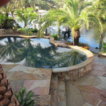 Backyard swimming pool patios in South Florida