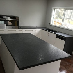 Charcoal Grey Granite in Leather Finish - Kitchen Countertops