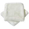 Heavy Faux Fur Throw Pillow Covers 2pcs Set, Antique White, 14''x26''