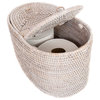 Artifacts Rattan™ Oval Double Tissue Roll Box, White Wash