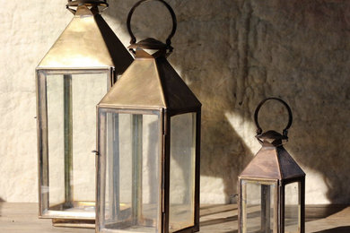 Copper & glass carriage lanterns