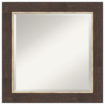 Lined Bronze Beveled Wall Mirror 25 x 25 in.