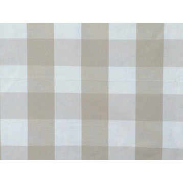Tapestry Beige And Cream Gingham Checks Cotton Fabric By The Yard Shower Curtain