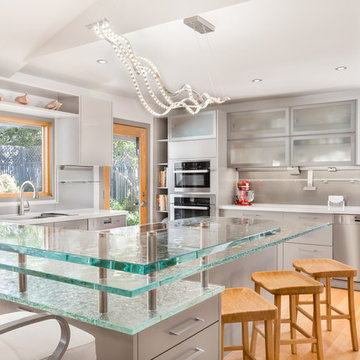 Cast glass countertops in Monterey California