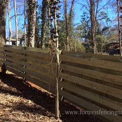 Custom horizontal shadowbox style wooden fence - Home Fencing And Gates