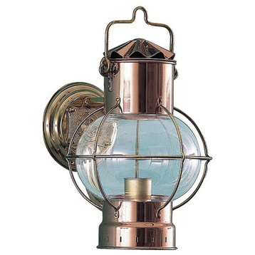 Nautical Globe / Onion Sconce by Shiplights, Coated/Lacquered Brass & Copper Com