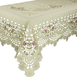 Xia Home Fashions - Rose Garden Tablecloth - Tablecloths