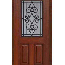 Home Single Door 80 Fiberglass Salento 2 Panel 1/2 Lite - Front Doors