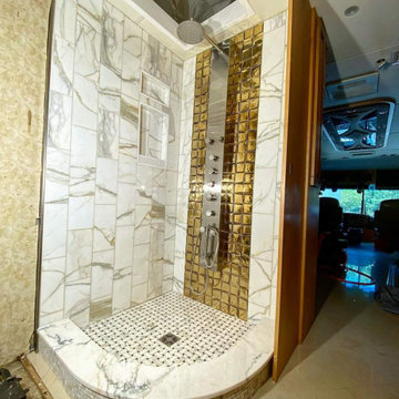 Custom Shower in RV Coach