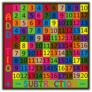 Flagship Carpets Kids Addition And Subtraction Rug 4 Square Contemporary Kids Rugs By Clickhere2shop