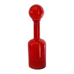 Empoli Red Decanter with Ball Stopper - Vases