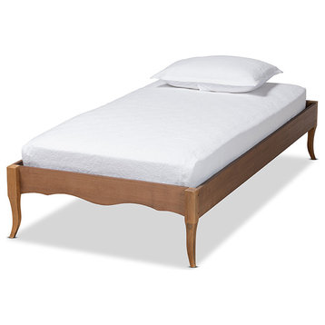 Marieke Vintage Inspired Ash Walnut Finished Wood Twin Size Platform Bed Frame