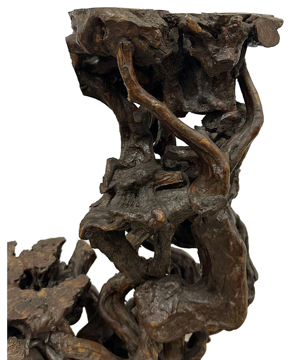 Consigned Mid-Century Chinese Natural Organic Tree Roots Plant Stand ...