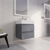 Monterey 24" Wall Mounted Vanity with Reinforced Acrylic Sink, Cement Gray