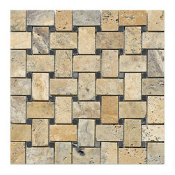 Philadelphia Scabos Basketweave Mosaic Honed with Black Dots - Home Accessories & Decor