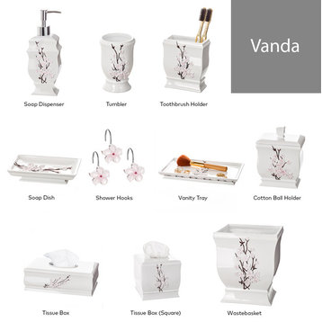 Vanda Bathroom Wastebasket (White)