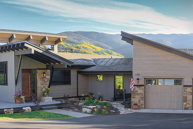 Inspiration for a modern entryway remodel in Denver