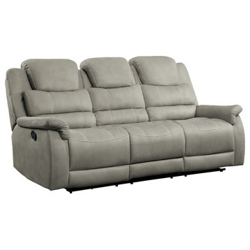 Prose Double Reclining Sofa, Gray