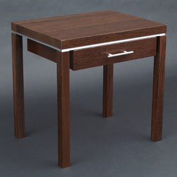 Solid Wenge Side Table with Floating Drawer - Side Tables And End Tables