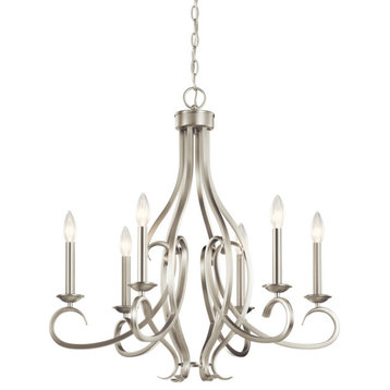 Kichler 52240 Ania 6 Light 26"W Taper Candle Style Chandelier - Brushed Nickel