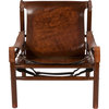Consigned Arne Norell, "Safari" Chair in Leather and Rosewood