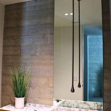 Custom Brass Vanity with Integrated Marble Sink