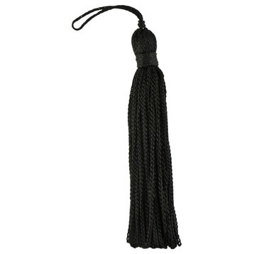 Set of 10 Black Chainette Tassel, 3 Inch Long with 1 Inch Loop, Basic Trim Colle