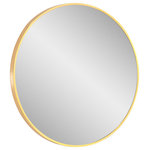 Design Element - Vera 28 in. x 28 in. Modern Round Framed Rose Gold Wall Mount Mirror - The Vera mirror collection by Design Element provides a beautiful finishing touch to your home decor. Available in different finishes and shapes, all Vera mirrors features a lightweight and durable steel frame. While these modern styled mirrors are perfect to pair up with your bathroom vanity, they are also an excellent choice for other rooms in your home such as bedrooms, living rooms and hallways.