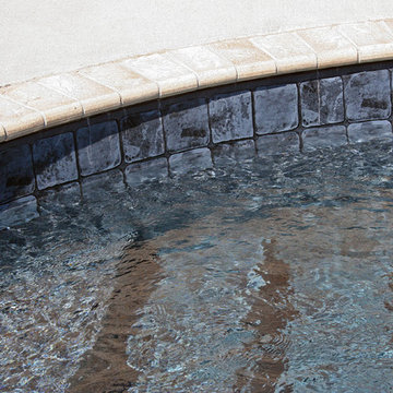 Paver coping close up