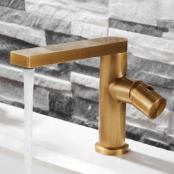 Antique Basin Faucet Brass Round Handle Rotatable Mixer Bathroom Sink Faucet TA1 - Bathroom Sink Faucets