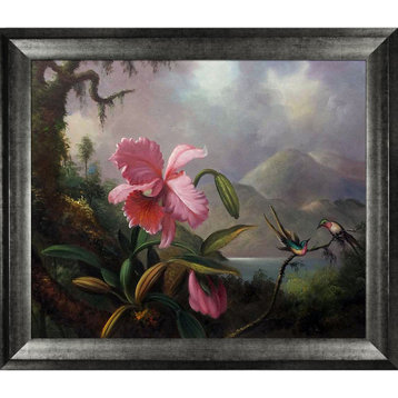 Heade "Orchids and Hummingbirds, 1890" Oil Painting
