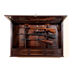 Walnut Gun Cabinet - Filing Cabinets