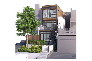 This is an example of a mid-sized contemporary backyard landscaping in DC Metro.