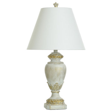 Lainey Table Lamp-White and Gold Finish-White Empire Shaped