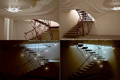 Лестница и скульптурные потолки