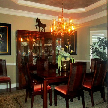 Taupe Faux Finish Dining Room Trey Ceiling