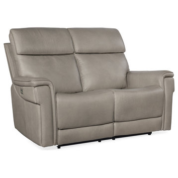 Hooker Furniture SS608-PHZL2 66"W Leather Sofa - Gray