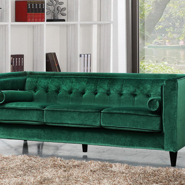 Emerald Green Velvet Living Room