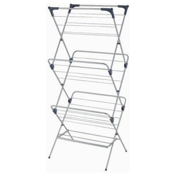 YBM Home 3 Tier Foldable Clothes Water-Resistant Steel Drying Rack