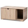 Lorrin Modern and Contemporary Oak 2-Door Wood Cat Litter Box Cover House