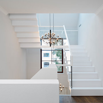 Zig Zag staircase design in CORIAN, just white! Siller Design