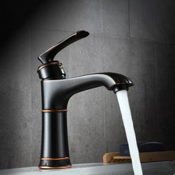 Antique Bathroom Sink Faucet Black Bronze Brass Brushed Finished Mixer Faucet FB0468 - Bathroom Sink Faucets