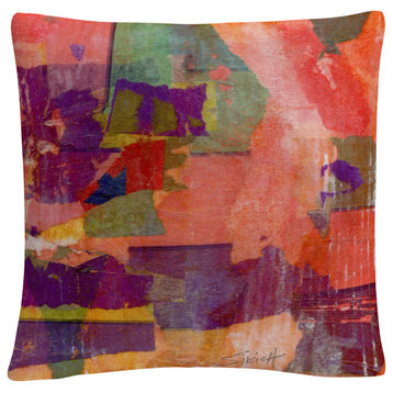 Wanderings Colorful Shapes Composition By Anthony Sikich Decorative Throw Pillow