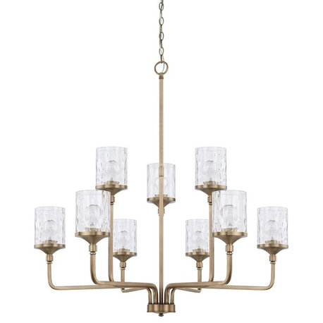 Capital Lighting Colton HomePlace 9-Light Chandelier 428891AD-451, Aged Brass