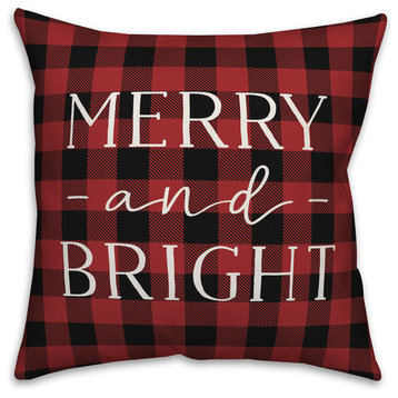Plaid Merry And Bright 16"x16" Throw Pillow Cover