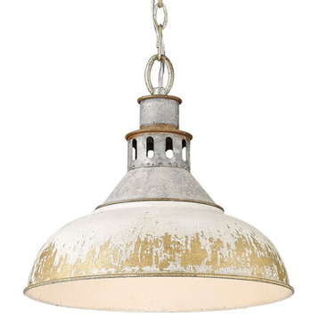 Vintage style 1-Light Large Pendant in Aged Galvanized Steel Rustic Antique