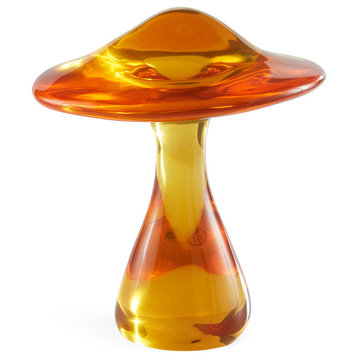 Orange Acrylic Mushroom Objet
