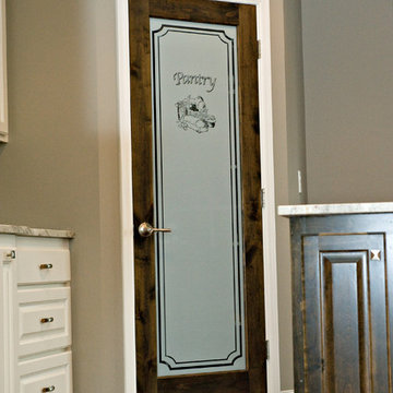 Knotty Alder Stained Dark with White Trim